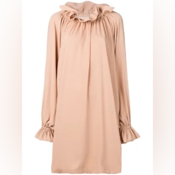 Maison Margiela MM6 tan off-the-shoulder knee-length oversized dress - One size - Picture 2 of 8